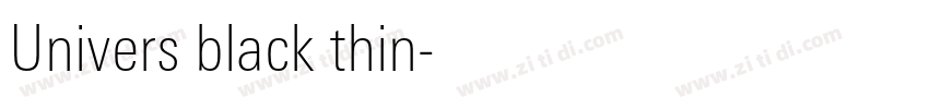 Univers black thin字体转换